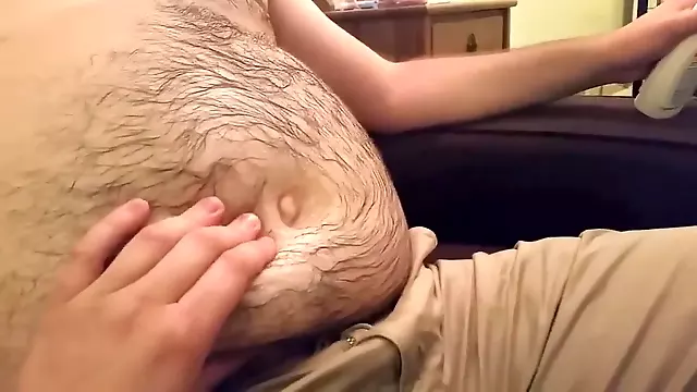 Taryn belly stuffing, hairy, ebony belly stuffing