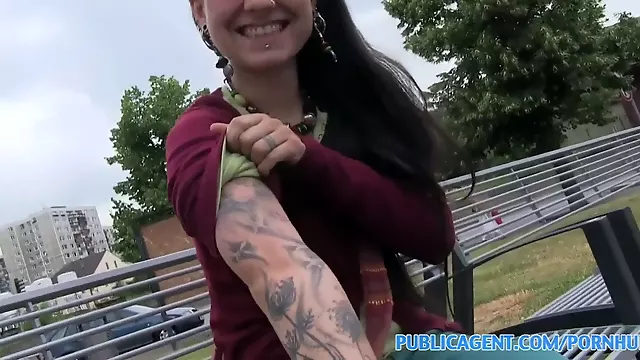 Lulu jung gets her tattooed pussy stuffed with hot jizz in public