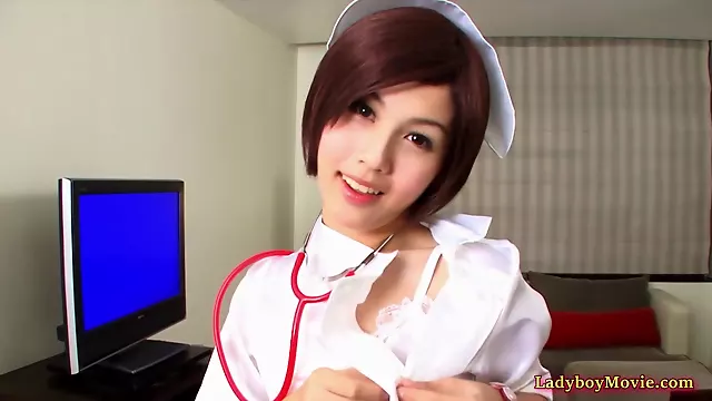 Ladyboy Nurse Shuy Strips Out From Her Uniform