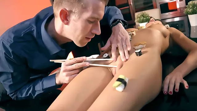 Tina Kay And Danny D In British Guy Eats Sushi From Tinas Body