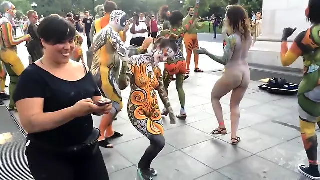 Body Painted Naked In Streets