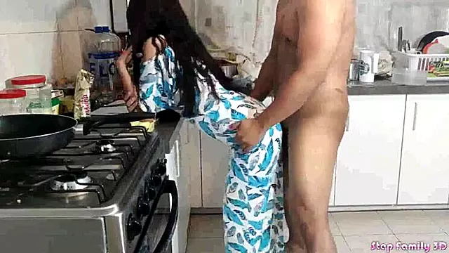 Horny Stepdaughter Gets Fucked With Her Stepdad In The Kitchen When Her Mom Is Not Home