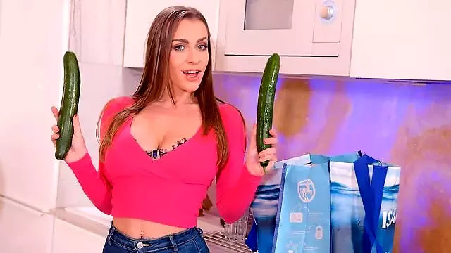 Horny Housewife Josephine Trades Massive Cucumber for Husband s Cock GP2275