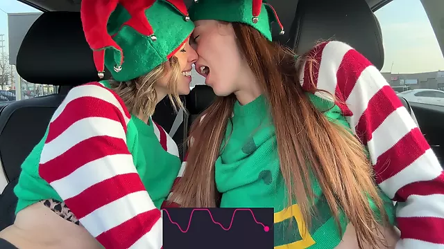 Nadia Foxx In Horny Elves Cumming In Drive Thru With Lush Remote Controlled Vibrators Featuring