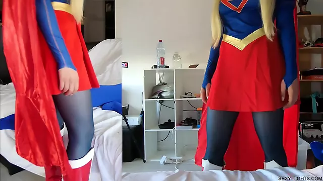 157 Gabi Gold Is Supergirl Fucked With Blue Nylon - Sex Movies Featuring Sexy Tights