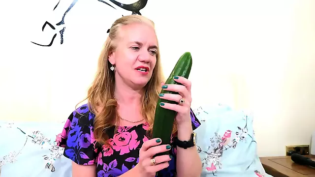 My granny buys a cucumber for masturbation