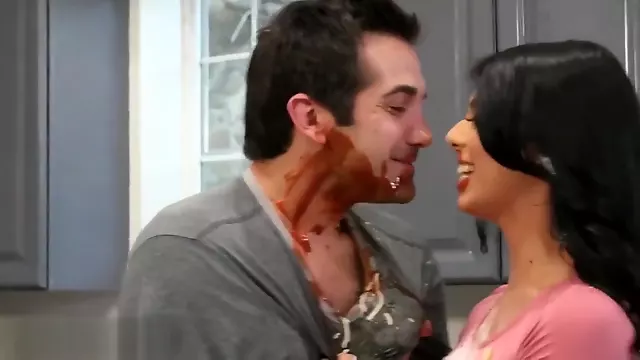 Twistys Hard - Couples food fight ends in sex